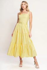 SUNSHINE SERENADE YELLOW MIDI DRESS