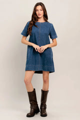 SIMPLY PUT TOGETHER DENIM MINI DRESS