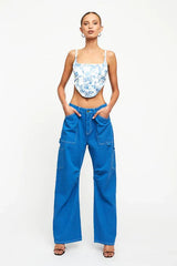 Tanis Corset in Blue Porcelain