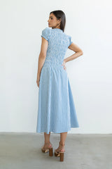 Opal Gingham Maxi Dress in Blue
