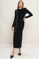 URBAN EMPRESS VELVET MIDI DRESS