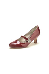 Patent Leather Wedding Chunky Heels