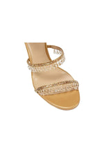 Open Toe Ankle Wrap Beaded Crystal Stiletto Heels