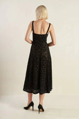 TIFFANY BLACK LACE MIDI DRESS