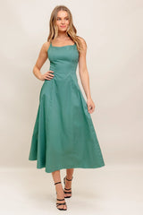VIOLA VERDE ELEGANTE MIDI DRESS