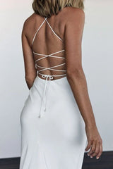 Diamond White Spaghetti Straps Mermaid Wedding Dress