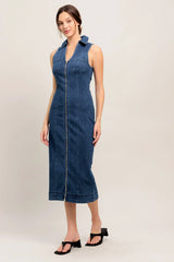 EVERYDAY EDGE DENIM MIDI DRESS