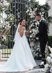 Ball Gown Sweetheart Satin Wedding Dresses