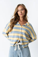 Mariah Striped Cardigan in Yellow