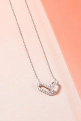 Double Oval Knot Pendant Diamond Necklace