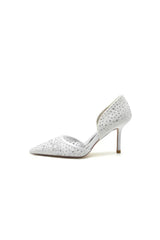Pointed Toe Beaded Lace Wedding Stiletto Heels