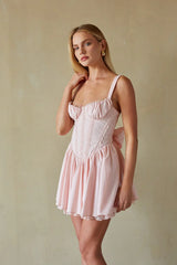 Belle Lace Trim Corset Mini Dress