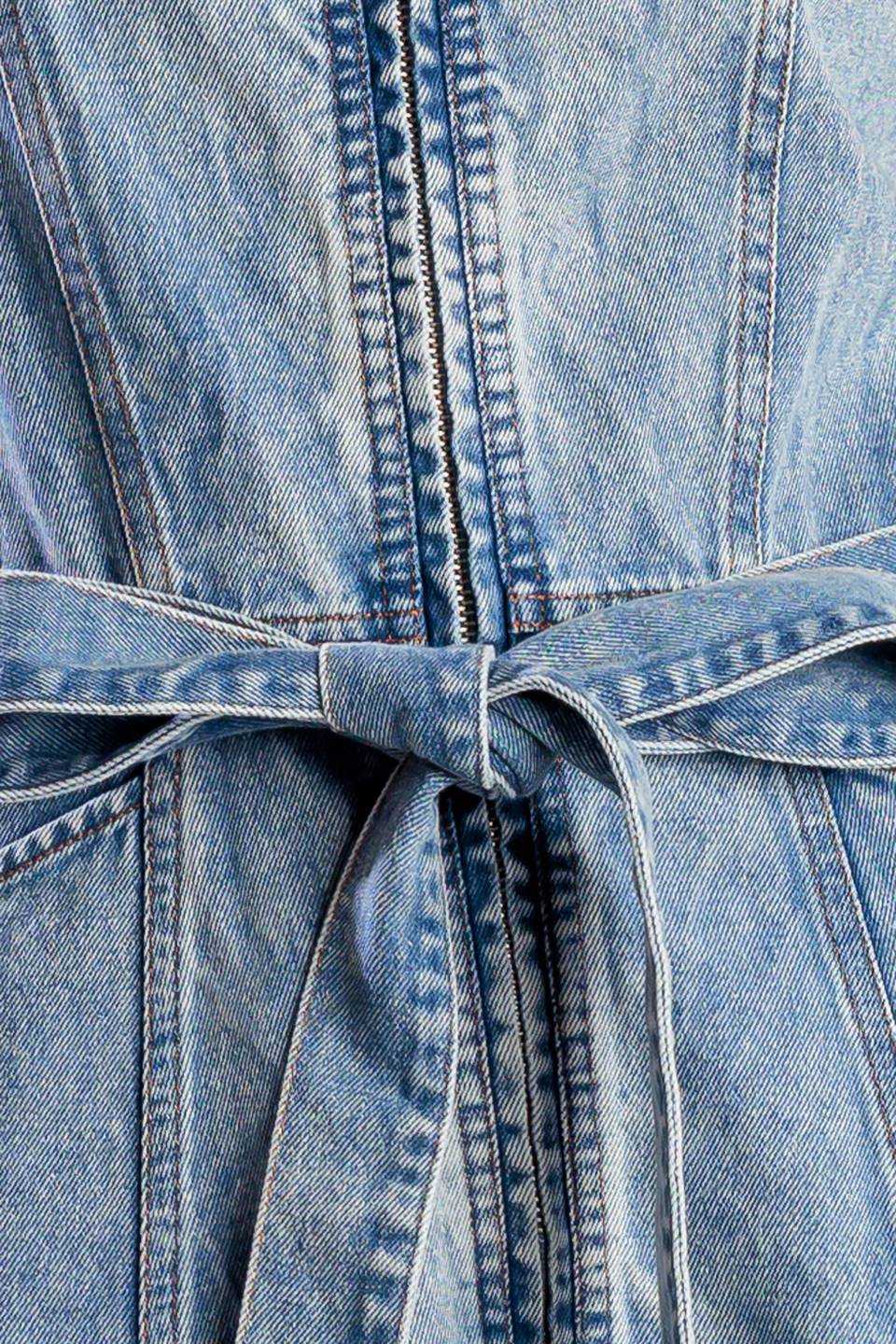 SUNSHINE STATE OF MIND INDIGO ZIP FRONT DENIM DRESS