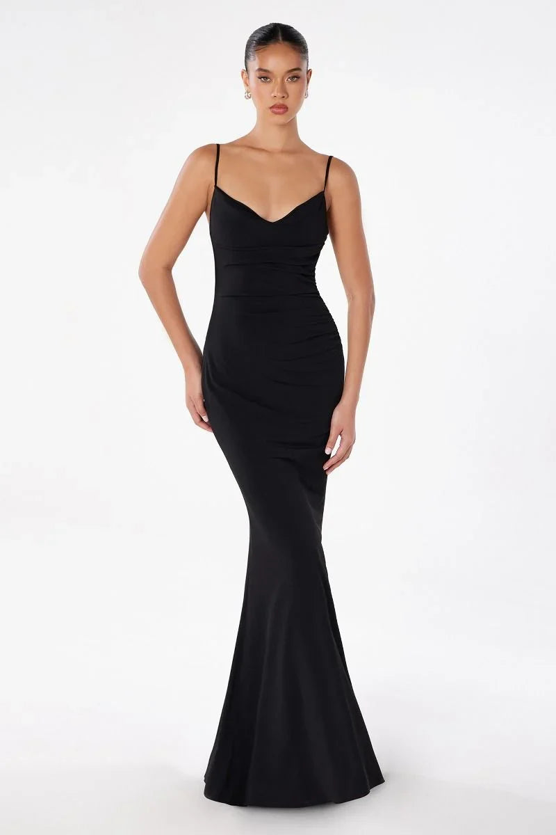 Bette Lace Back Draped Maxi Dress