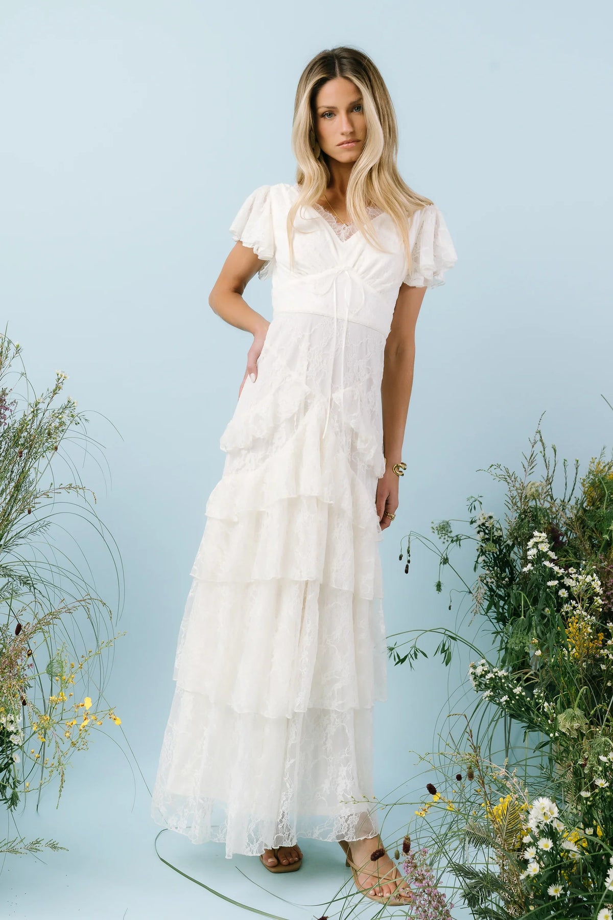 Tracie Lace Maxi Dress in Ivory
