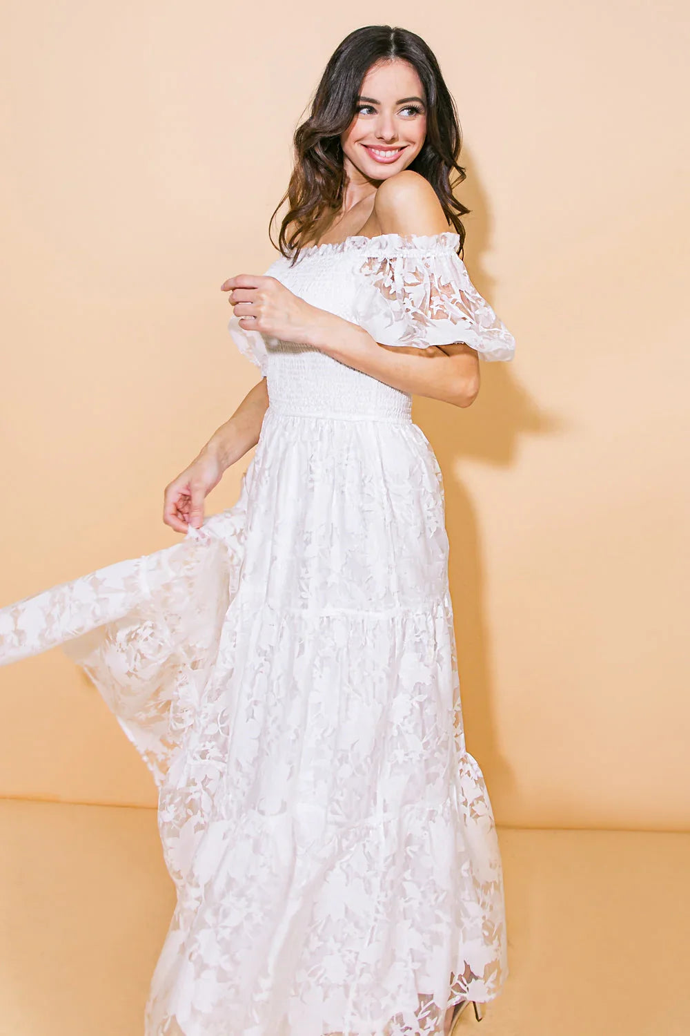 LOVE IN YOUR EYES WHITE MIDI DRESS