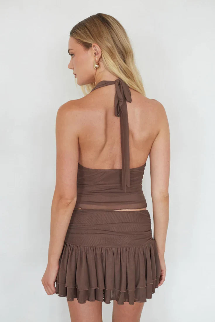 Alexi Mesh Mini Ruffle Skort