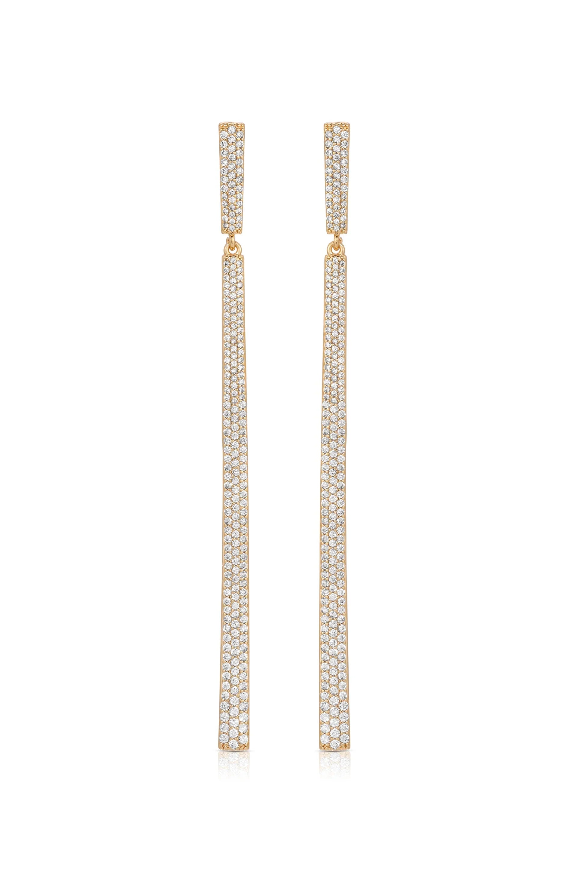 Straight Drop Crystal Dangle Earrings