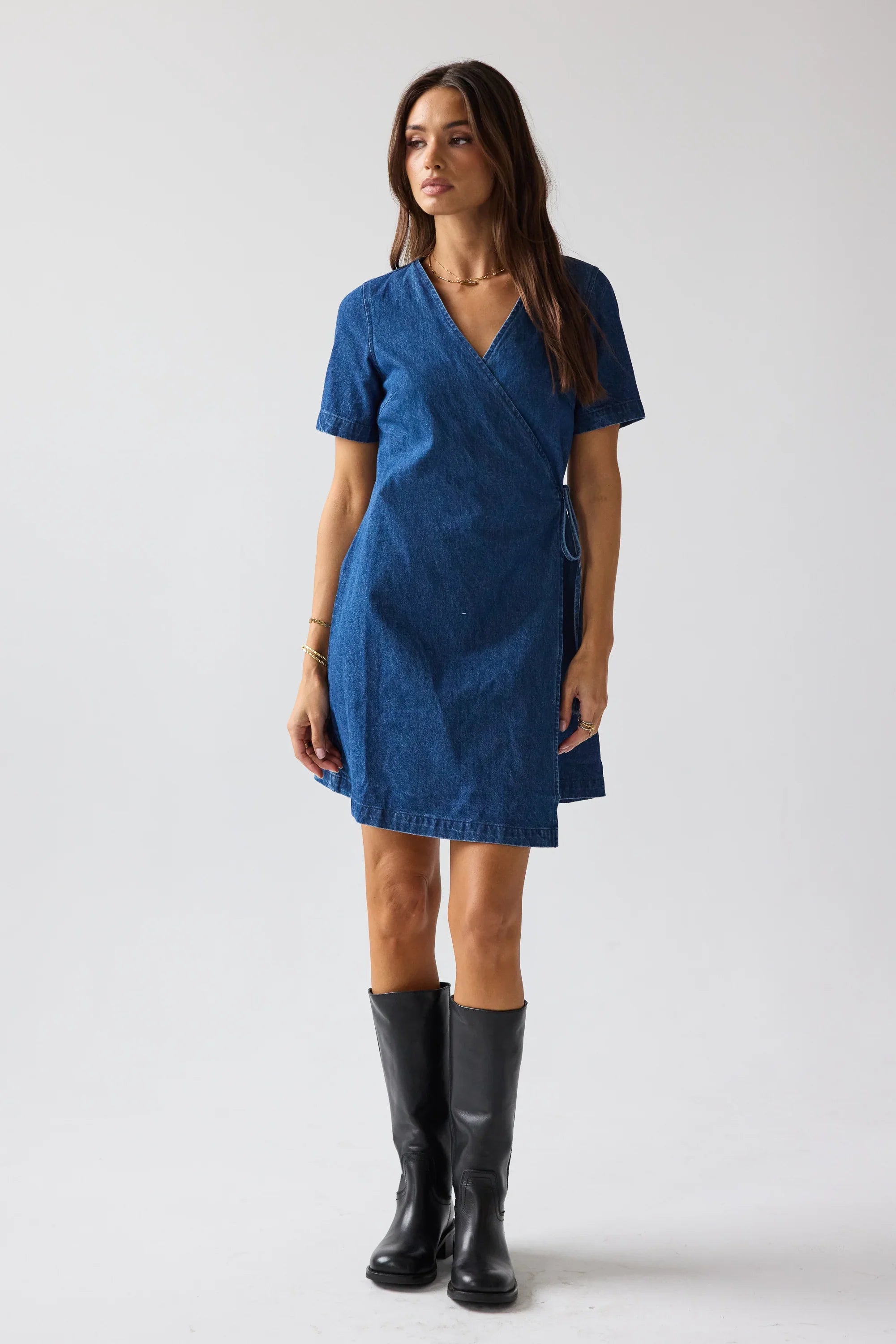 Rue Denim Wrap Dress