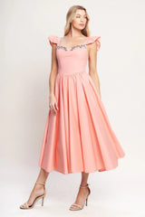 BLUSHED WITH LOVE DUSTY PINK MIDI DRESS