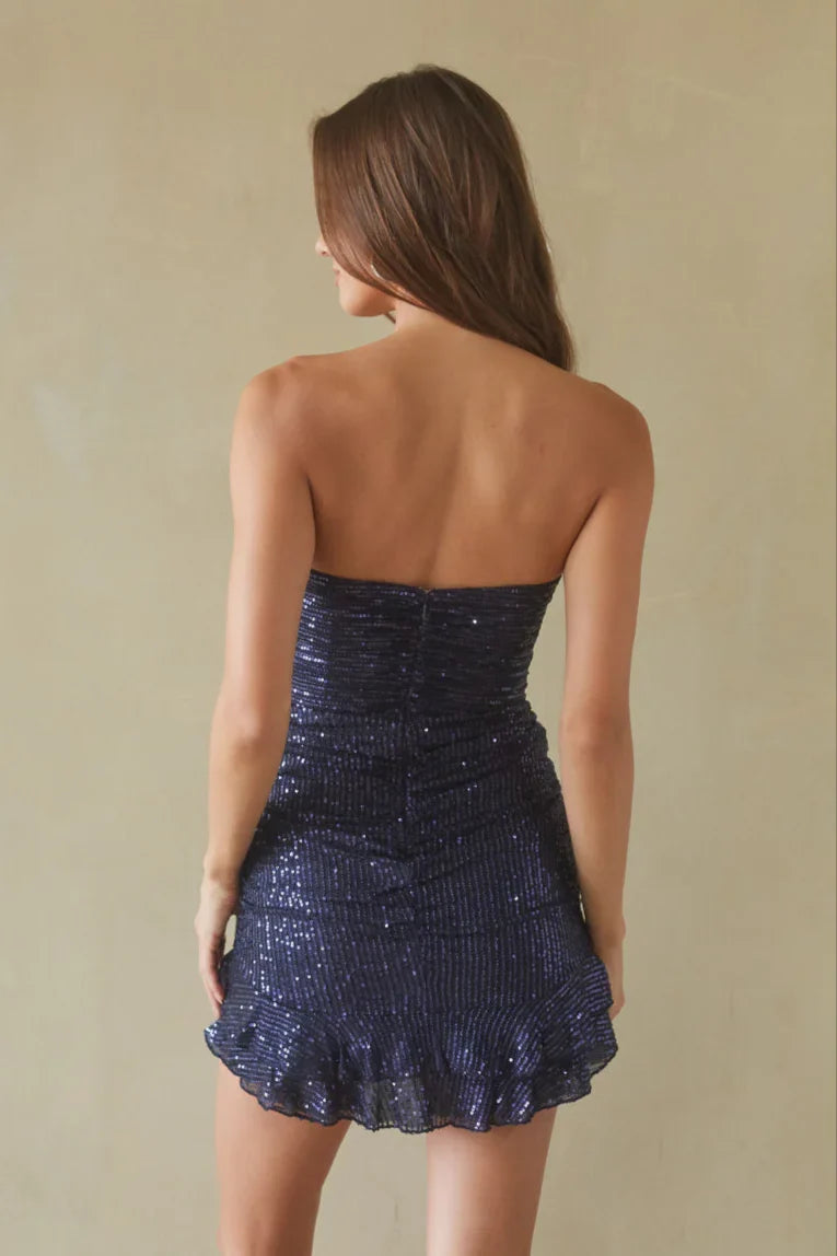 Alora Strapless Sequin Mini Dress