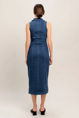 EVERYDAY EDGE DENIM MIDI DRESS