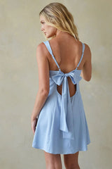 Lizzy Front Twist Tie Back Mini Dress