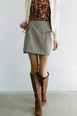 Oshen Plaid Mini Skirt