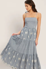 SALT AIR STRIPE INDIGO MIDI DRESS