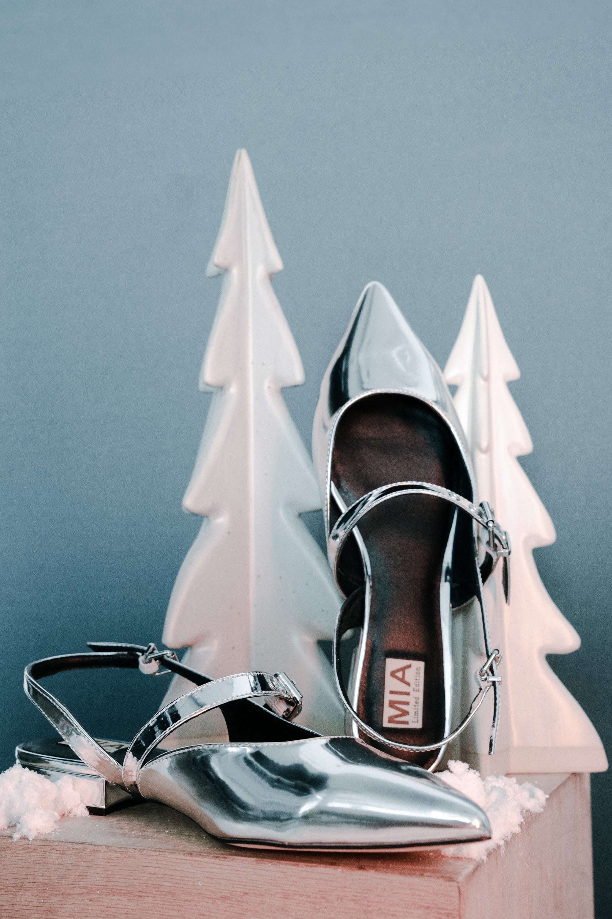 Aire Slingback Flats in Silver