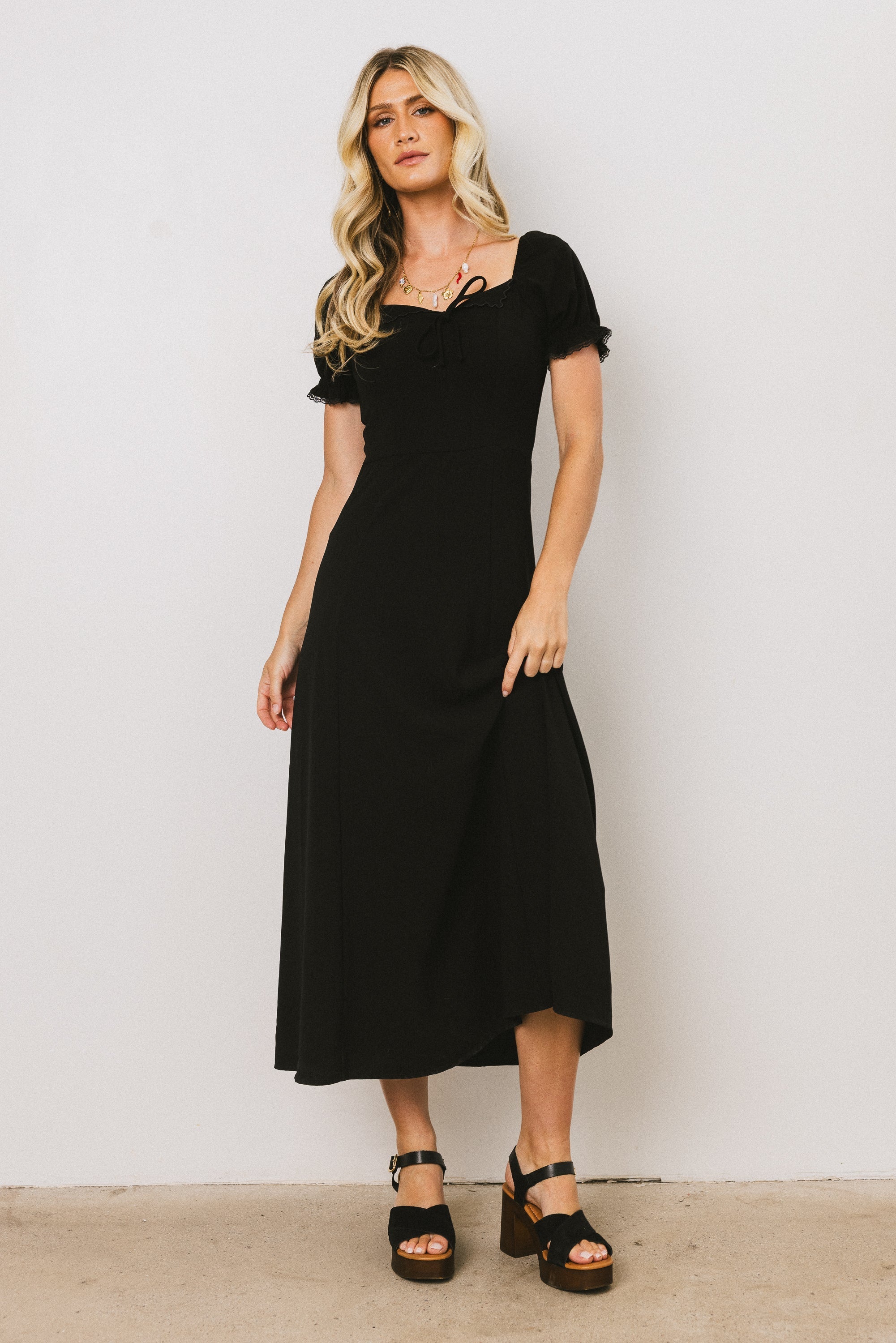 Maddox Midi Dress in Black