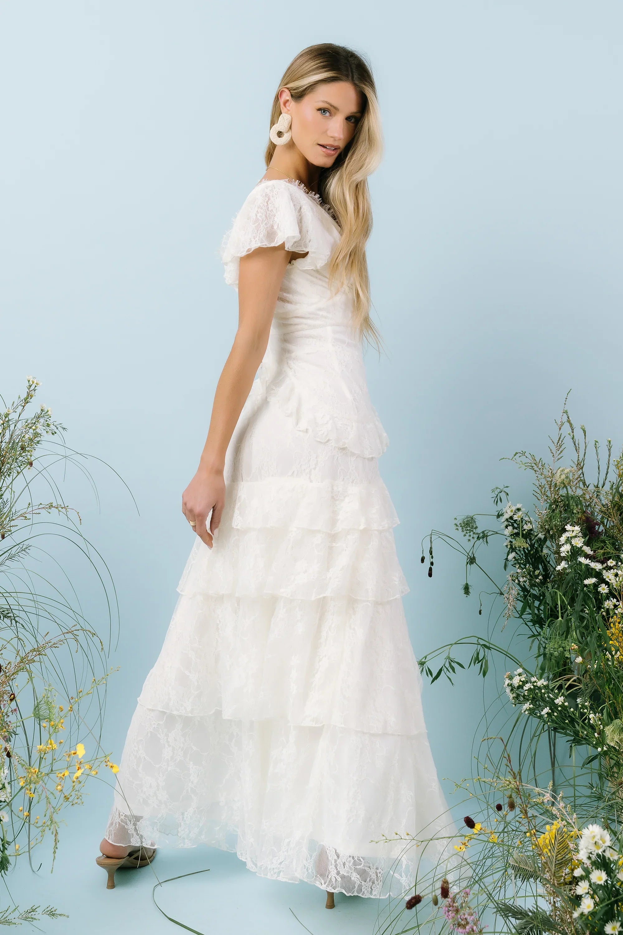 Tracie Lace Maxi Dress in Ivory