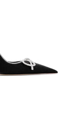 Elegant Stiletto Heel Bow Mid Heel Pumps