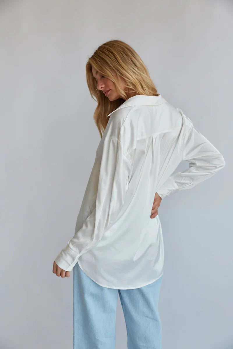 Jonna Satin Button Up Shirt