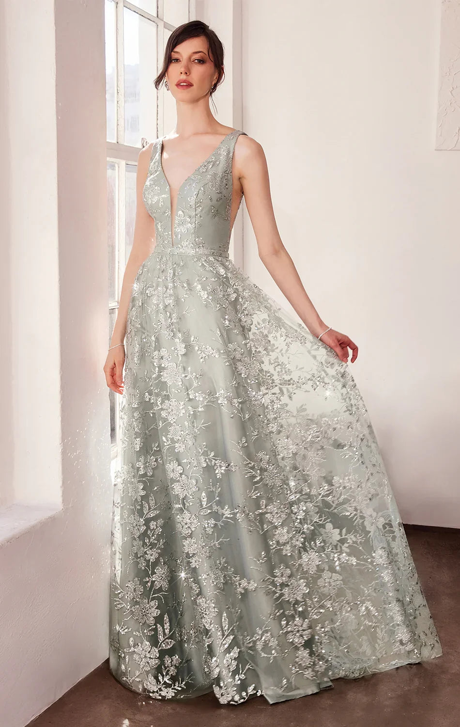 ARIELLE GLITTER TULLE GOWN