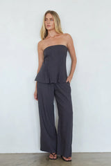 Kyle Pleated Linen Top
