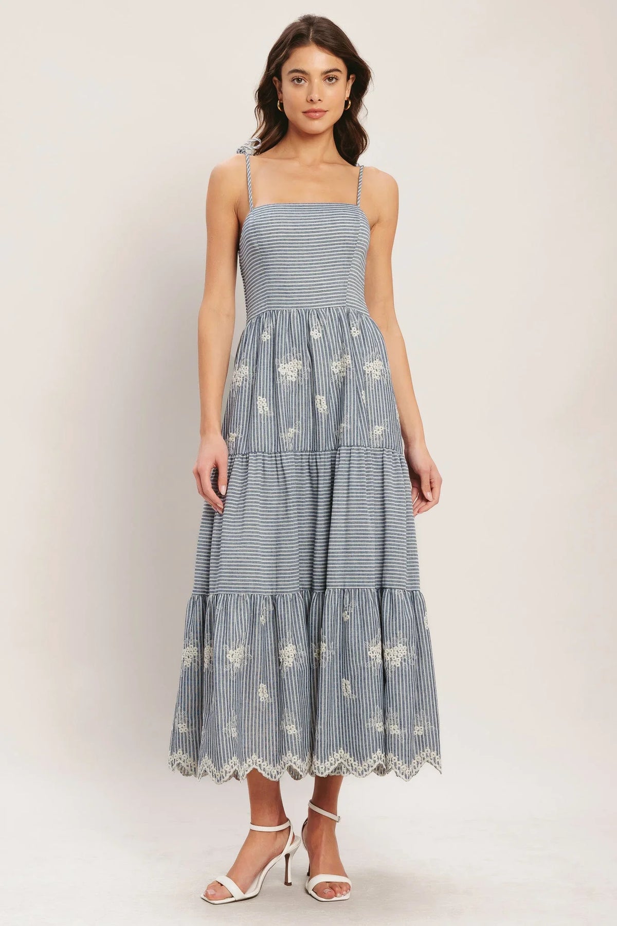 SALT AIR STRIPE INDIGO MIDI DRESS