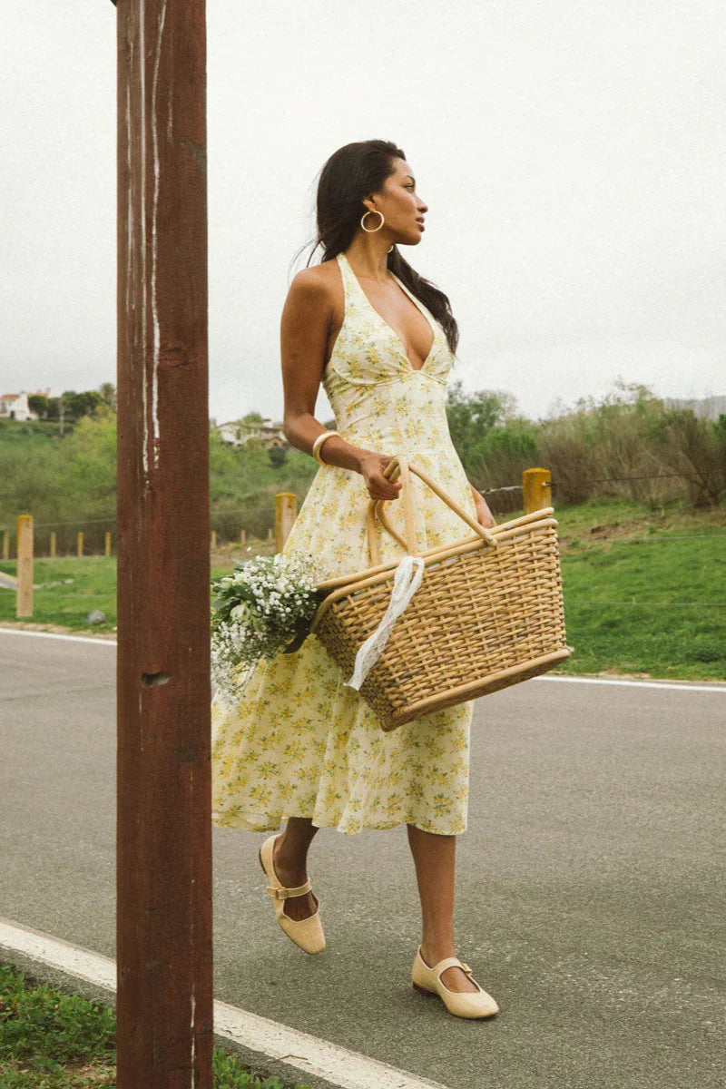 Alice Floral Halter Midi Dress