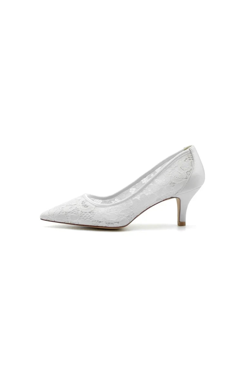 Sexy Pointed Toe High Heels with Lace Mesh Hollow Out