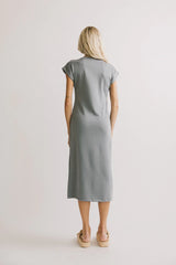 Lauren Tee Shirt Midi Dress in Slate Blue