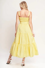 SUNSHINE SERENADE YELLOW MIDI DRESS