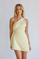 Carrie One Shoulder Plisse Mini Dress