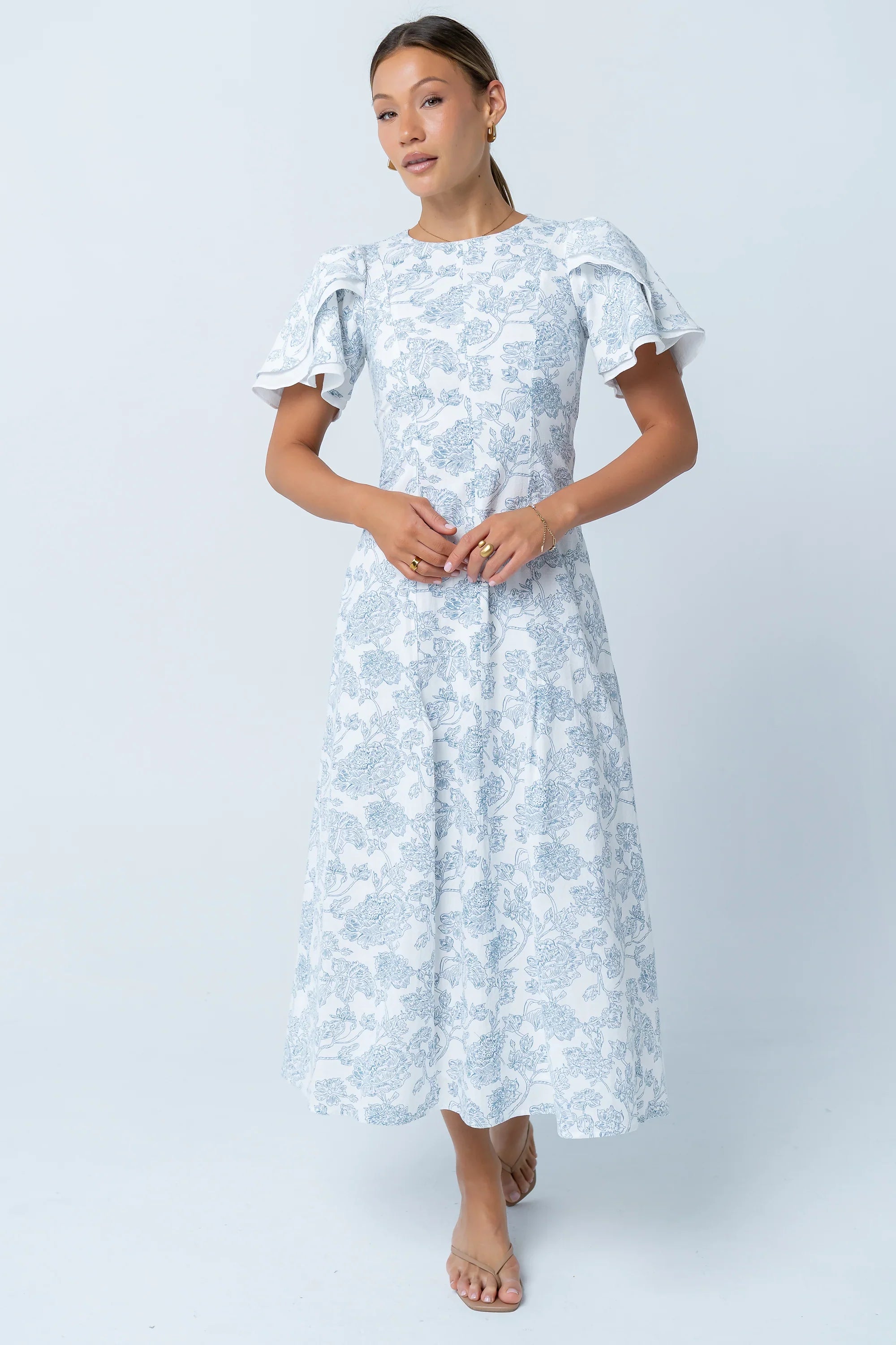 Bethie Petal Sleeve Maxi Dress