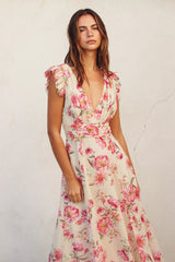 Ginny Floral Chiffon Maxi Dress