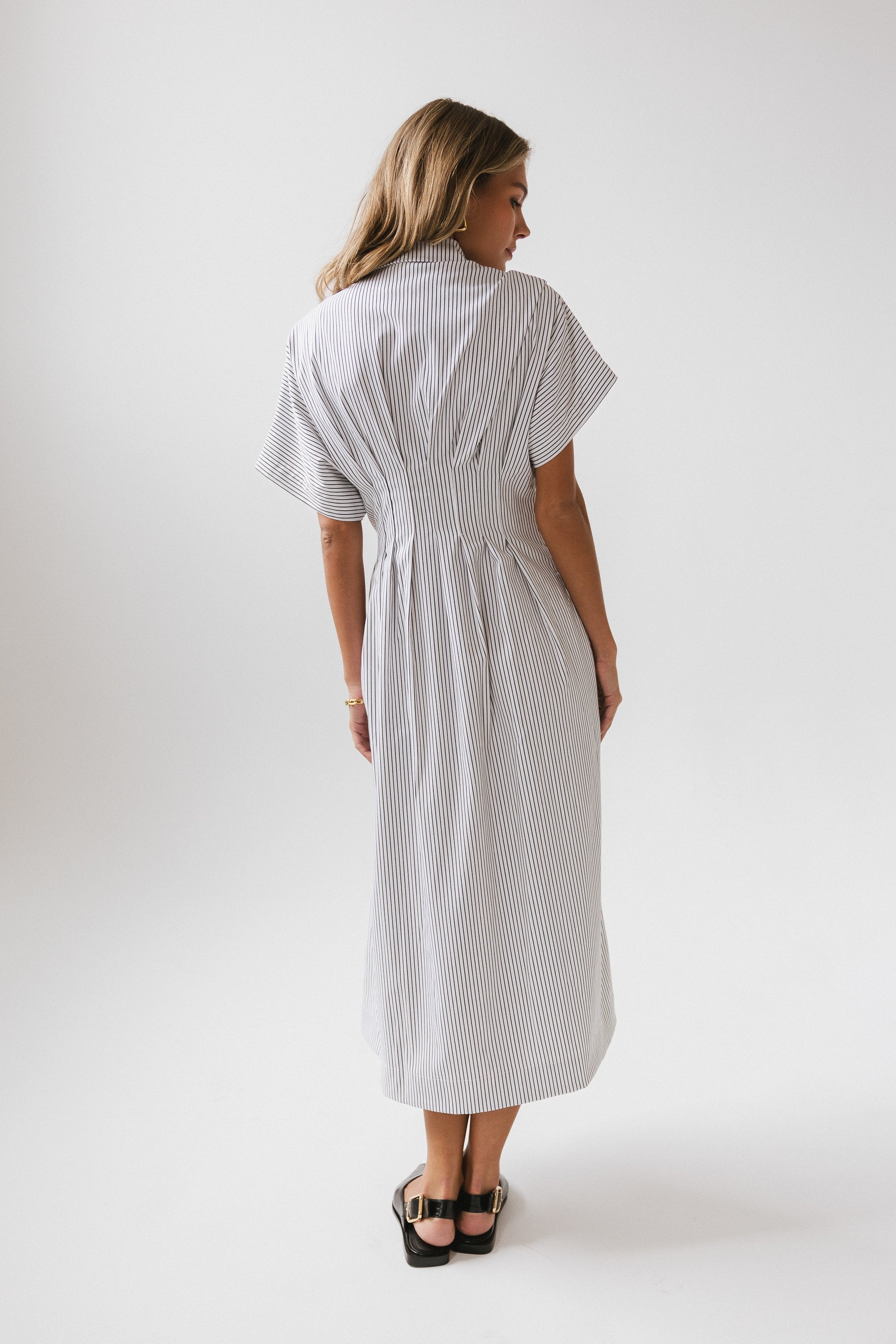 Collins Striped Maxi Dress in White