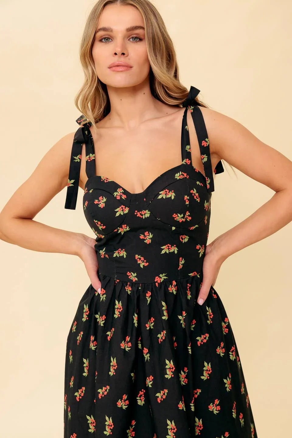 ENCHANTING MOMENTS WOVEN MIDI DRESS