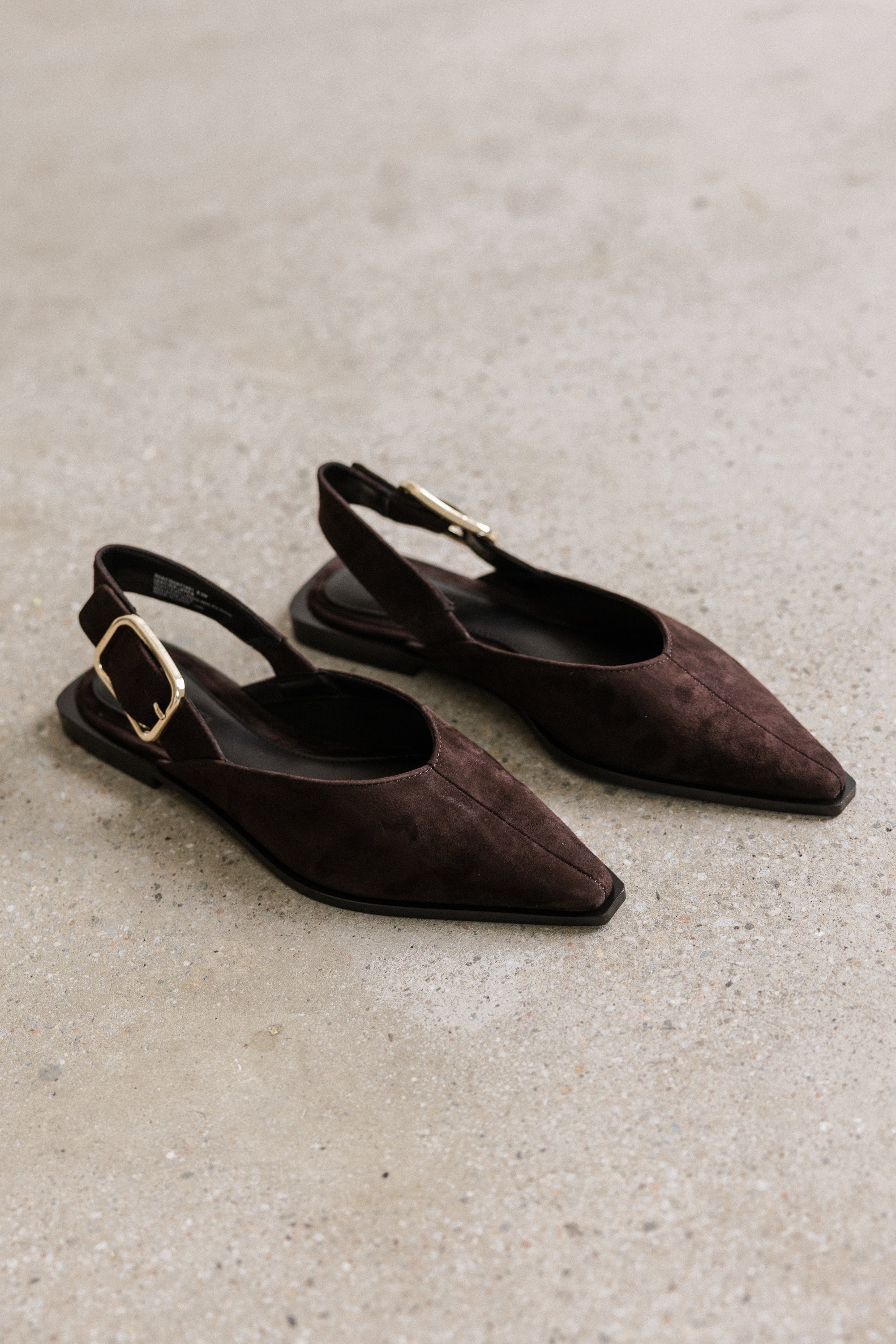 Steve Madden Shay Slingback Flats in Brown Suede