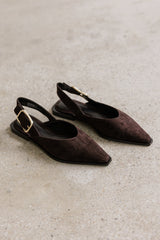Steve Madden Shay Slingback Flats in Brown Suede