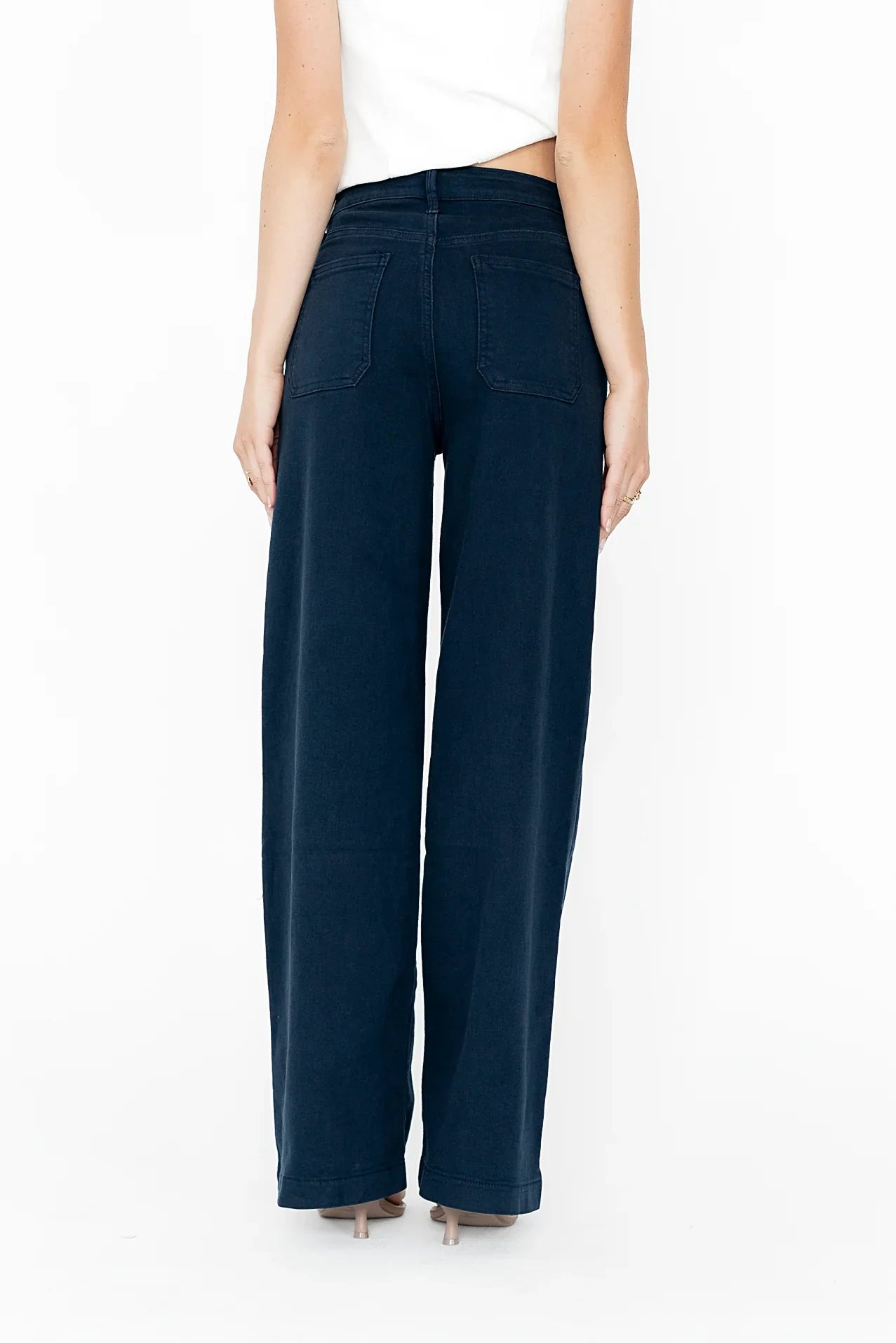Natasha Wide Leg Jeans in Navy