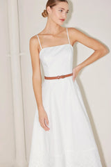 DELICATE ICON WHITE MIDI DRESS